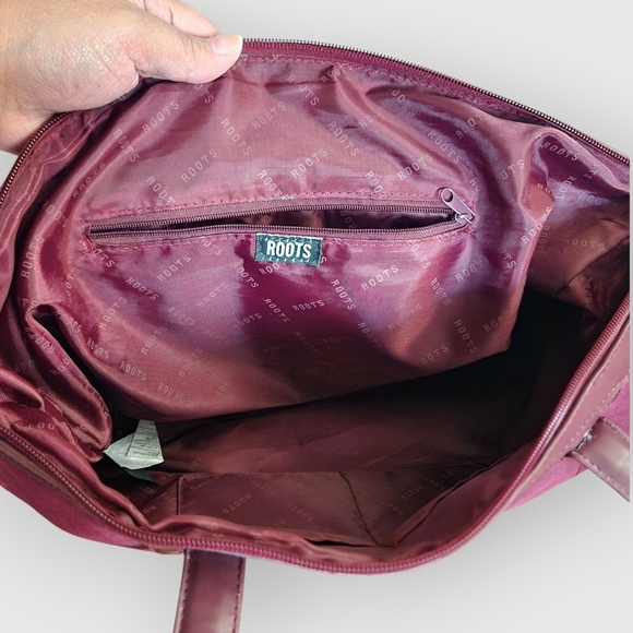 Roots Womens Burgundy Tote Bag - Picture 8 of 13